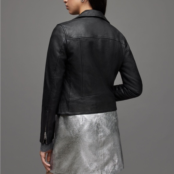 All Saints Dalby Leather Biker Jacket - Picture 4 of 13
